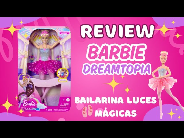 Vídeo relacionado con Barbie Dreamtopia Bailarina con Luces Muñeca Rubia articulada con tutú Rosa e iluminación mágica, Juguete +3 años (Mattel HLC25)