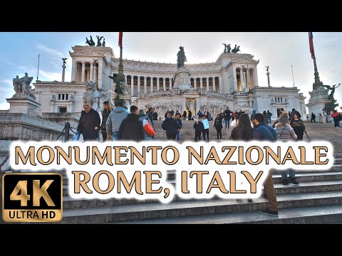Passeio virtual a pé em Vittoriano e Piazza Venezia Roma, Itália 4K