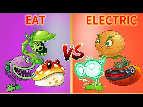 PvZ 2 Challenge | ELECTRIC Vs EATING - Plant vs Plant - Which Team Plant 's Best