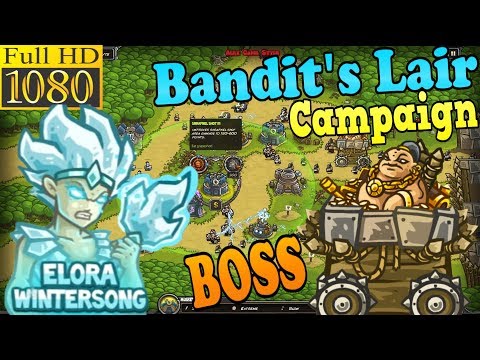 Kingdom Rush HD - BOSS Kingpin Bandit's Lair Campaign (Level 15) Hero - Elora Wintersong