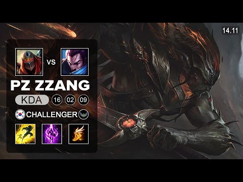 Pz ZZang Yasuo vs Zed Mid - KR Challenger - Patch 14.11 Season 14