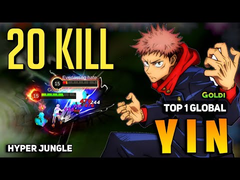 20 KILL! Yin Best Build 2023 [ Yin Top 1 Global Gameplay ] By Goldi - Mobile Legends