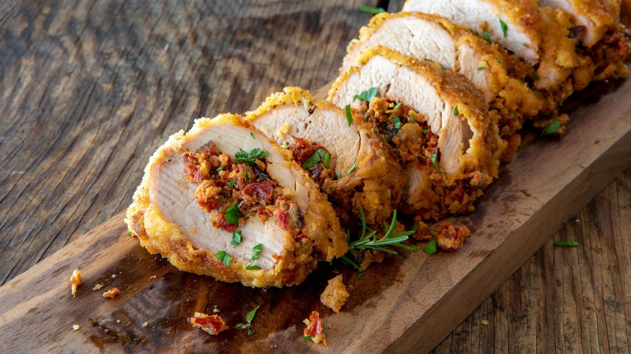 Pork Tenderloin Stuffed with Bacon, Sun Dried Tomato