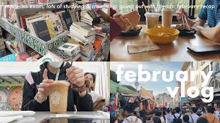 february vlog 🌸 midterms week: a recap of cramming & going out with friends 📚🎡