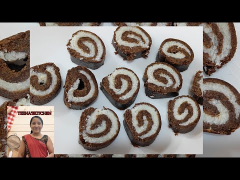 बिना चाकलेट बिना गैस के बनाइए टेस्टी चोकोनट रोल रेसिपी। Choco nut roll recipe by teena'skitchen