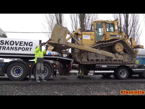 4K| Scania R730 Loads & Hauls A CAT D6H LGP Dozer