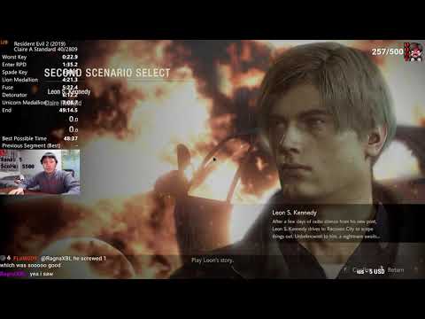 Resident Evil 2 Remake - Claire A Speedrun Former World Record - 49:08