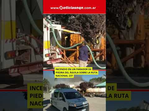 Incendio en un parador de Piedra del Águila sobre la Ruta Nacional 237