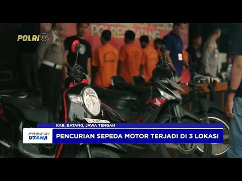 POLRES BATANG UNGKAP TIGA KASUS PENCURIAN SEPEDA MOTOR