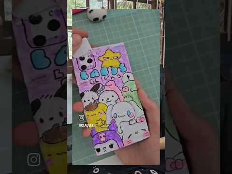 Celular de papelão que fiz com os personagens da Sanrio e os meus também #desenhando #sanrio
