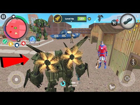 Rope Hero: Vice Town (Aircraft Robot Fight in Army Base) #Transformers #Robots - Android Gameplay HD
