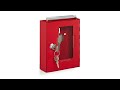 Notschlüsselkasten mit Hammer Rot - Silber - Glas - Metall - 12 x 15 x 4 cm
