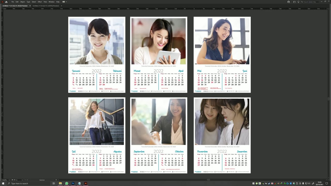 illustrator Indonesia - Overview Desain Kalender 2022 #flaminkgosh