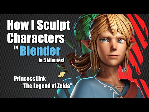 How I Sculpt a Character in 5 minutes - Princess Link [The Legend of Zelda: Breath of the Wild]