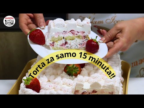 🍓Voćna torta za 15 minuta❗NEŽNA I VEOMA UKUSNA-LAK RECEPT❗USKRŠNJA TORTA✨Voćna, sočna i puna fila 🐰