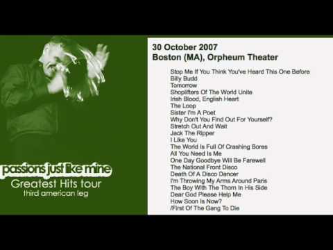 🎤 Morrissey - October 30, 2007 - Boston, MA, US