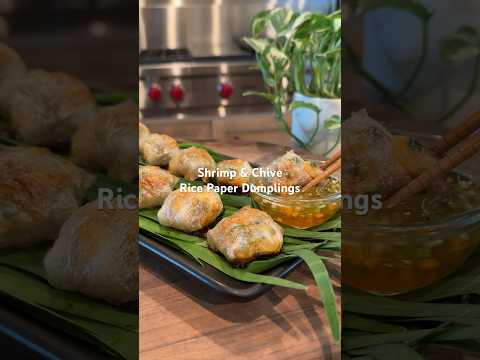 Shrimp and chive rice paper dumplings ✨