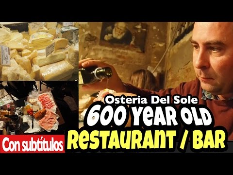 Restaurante italiano de 600 anos - Osteria del sole e o mercado de alimentos!