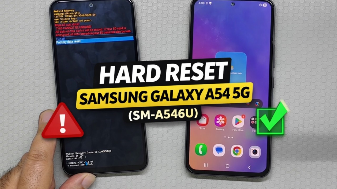 How to Hard Reset Samsung Galaxy A54 – Remove Screen Lock | Factory Reset | Step-by-Step Guide