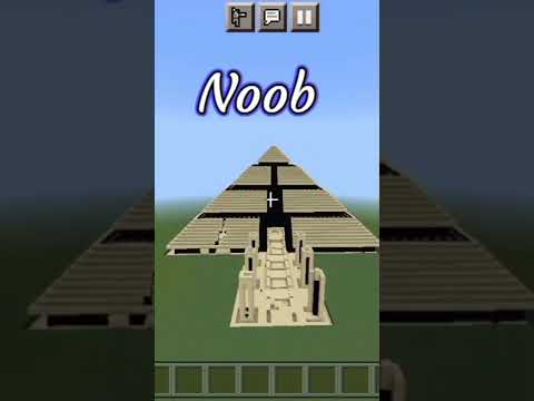 Minecraft:Noob vs pro vs hacker Pyramid build 🤔#shorts