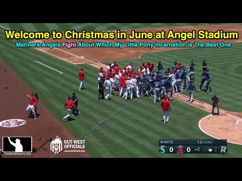 Ejections 077-084 - Mariners and Angels Fight After Jesse Winker Hit by Andrew Wantz Fastball