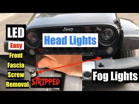 Jeep Wrangler How To Install LED Fog & Head Lights-Easy Fascia Screw Removal