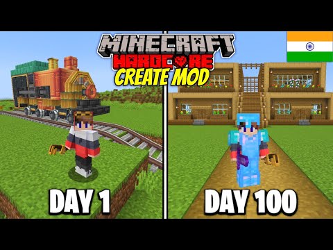 GoldDice Gaming - I Survived 100 Days in Create Mod in Minecraft Hardcore (HINDI)