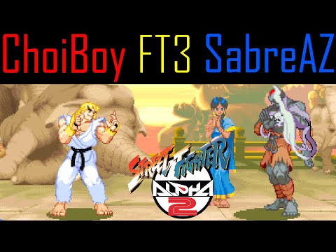 Street Fighter Alpha 2 - ChoiBoy [Ken] vs SabreAZ [Dhalsim/Rolento] (Fightcade FT3)