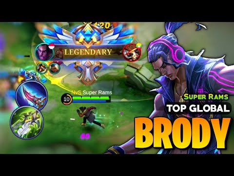 Brody Top Global Gameplay [ Brody Best Build 2023 ] By Super Rams - Mobile Legends