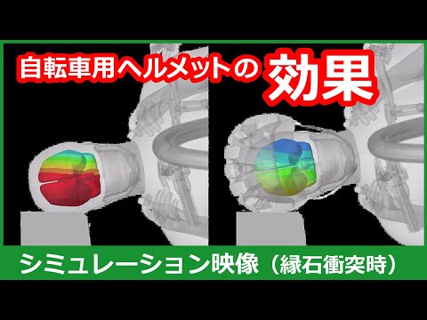 ヘルメット着用効果に関するコンピューターシミュレーション その１（自転車単独の転倒）