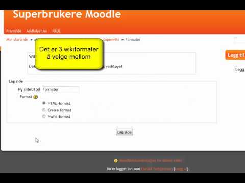Bruk av wiki i Moodle 2.1 - Part 1