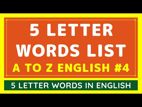 5-Letter Words in ENGLISH List #4 | A to Z five Letter Words english