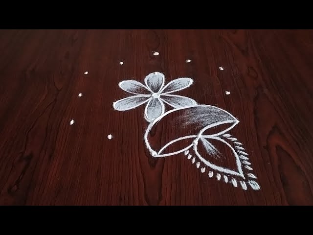 Simple 5*3 dot kolam design by sresta rangoli