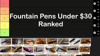 Fountain Pens Under $30 Ranked