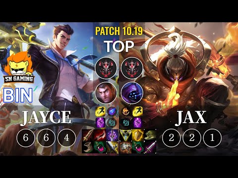 SN Bin Jayce vs Jax Top - KR Patch 10.19