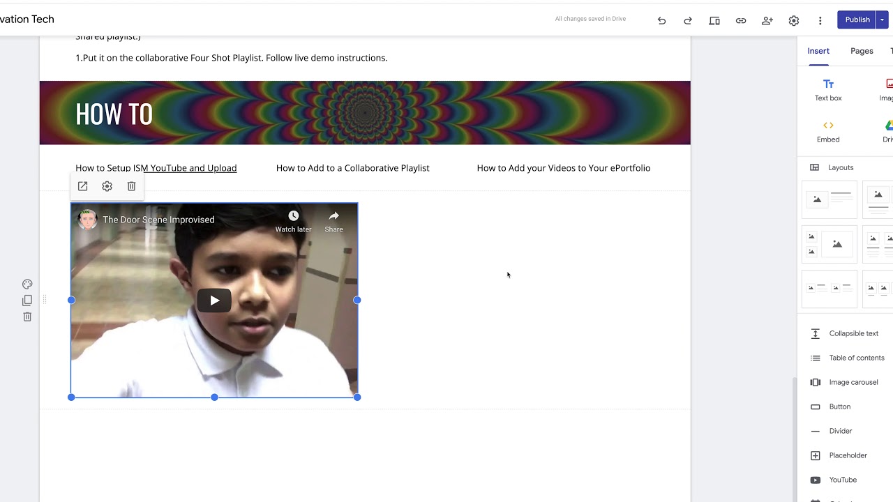 How to Embed YouTube video into ePortfolio