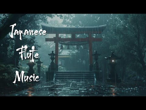 Rainy Day in a Serene Ancient Temple - Japanese Flute Music For Soothing, Meditation, Healing