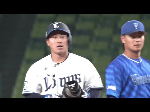 【ファーム】ジャストミート!! ライオンズ・渡部聖弥 打球はレフト後方への先制タイムリーヒット!! 2025年4月22日 埼玉西武ライオンズ 対 横浜DeNAベイスターズ