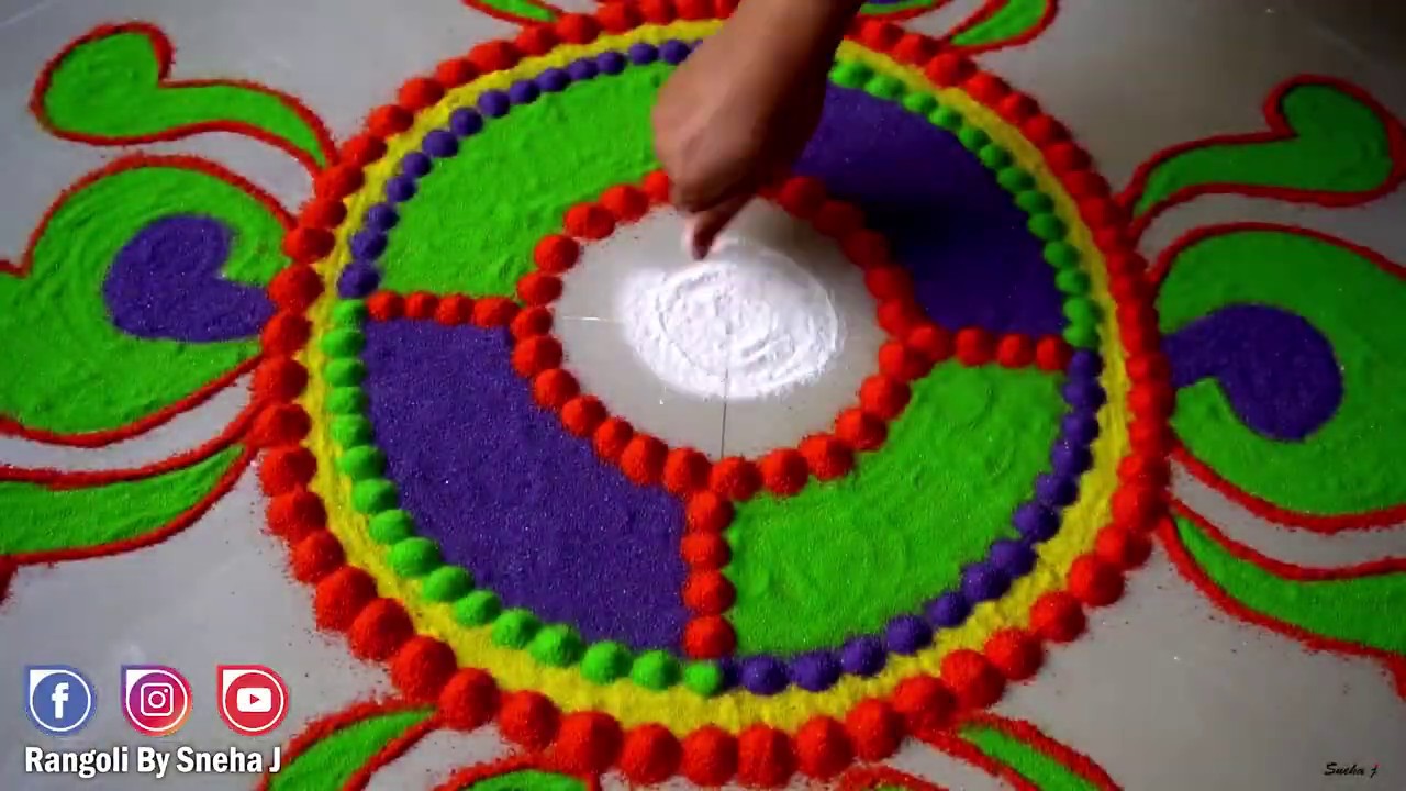 Best Innovative Carpet rangoli | Easy Daily Rangoli Designs by Sneha J | #rangolibysnehaj #kolam