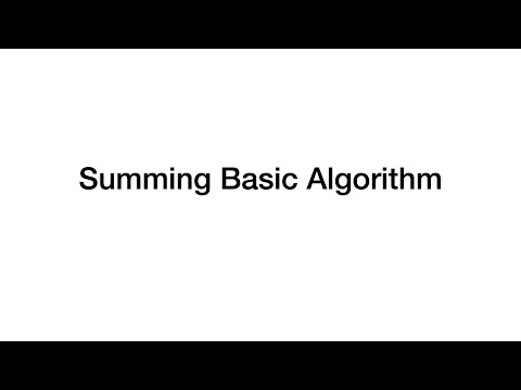 Summing basic algorithm