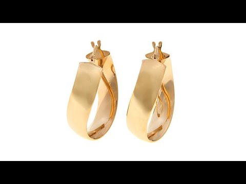 Passport to Gold 14K Yellow Gold Curved Hoop Earrings