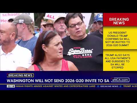 Washington will not send 2026 G20 invite to SA