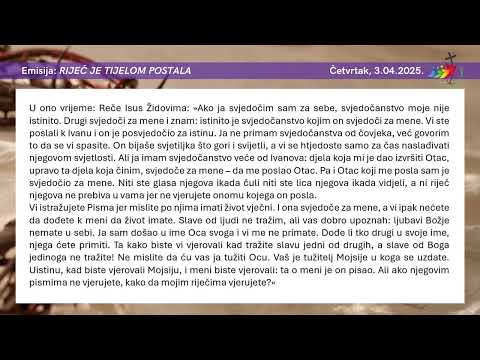 IV. korizmeni tjedan – četvrtak (Iv 5,31-47)