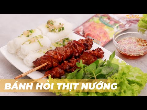 Bánh hỏi thịt nướng