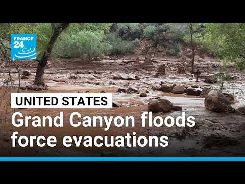 Fifteen missing and dozens evacuated after Grand Canyon is swept by flash floods