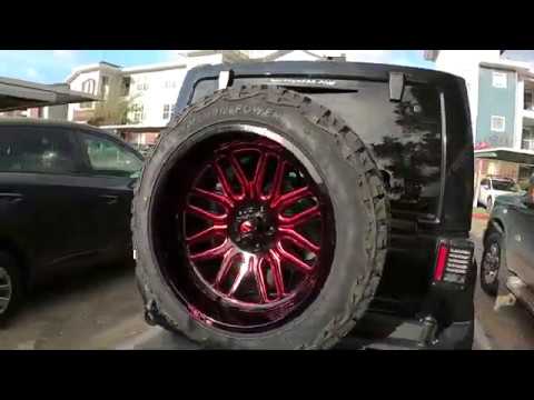 22x12 fuel wheels on jeep wrangler JKU. 4" lift