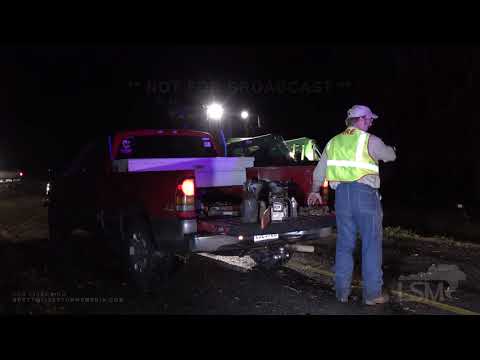11-26-2019 Baskin, La Tornado damage tree on home and car, linemen fixing downed lines
