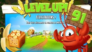 Level up - niveau 91, du pain à la banane ??? Hay Day