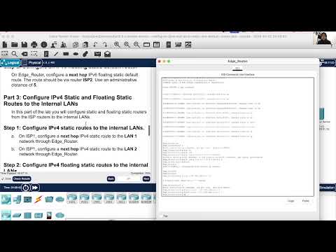15.6.1 Packet Tracer - Configure IPv4 and IPv6 Static and Default Routes