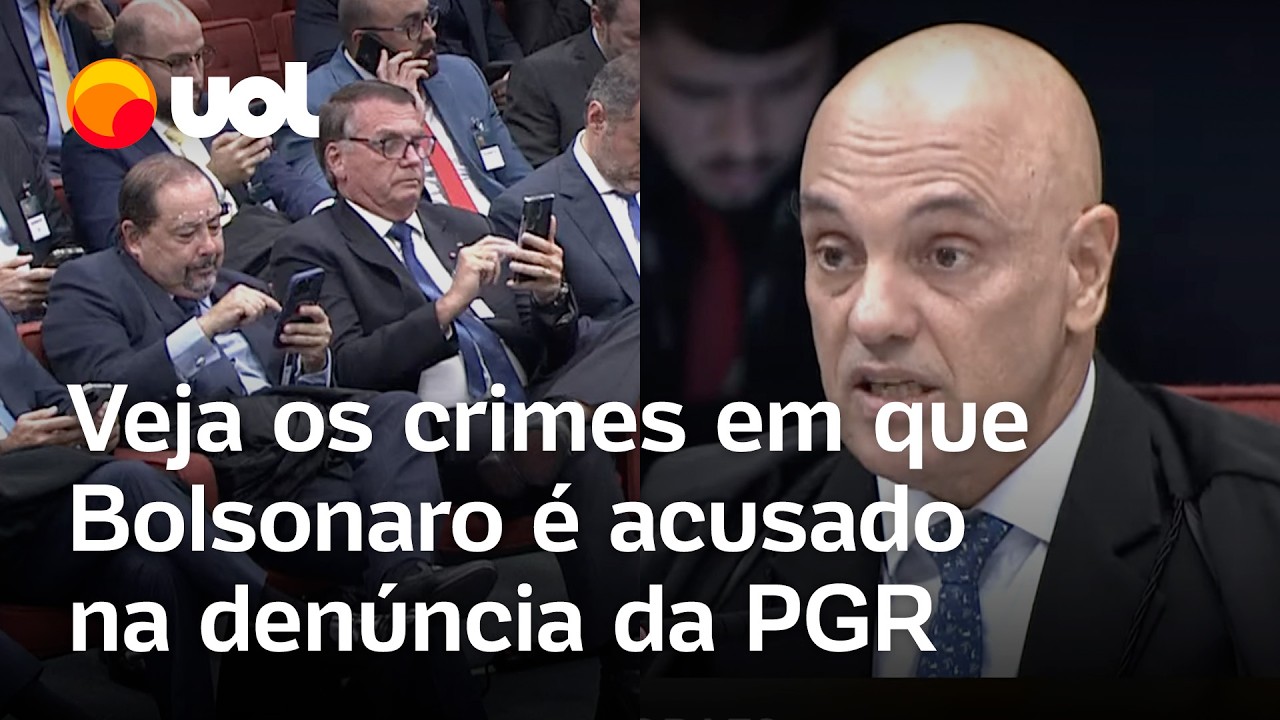 Julgamento de Bolsonaro: Moraes lê crimes que o ex-presidente é acusado na denúncia da PGR